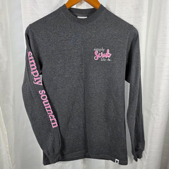 Simply Southern Women's Long-sleeved Top "Simply Scrub Life" size Small - Picture 1 of 7